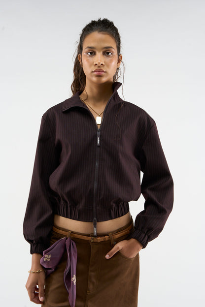 Nautica Burgundy Pinstripe Jacket