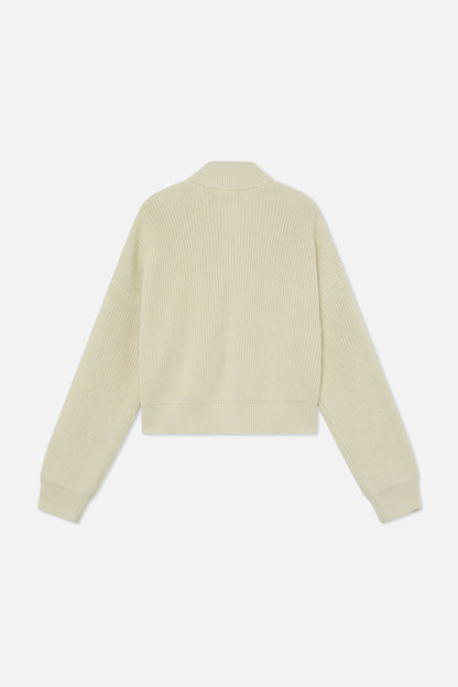 Delore Ecru Knit Zipper