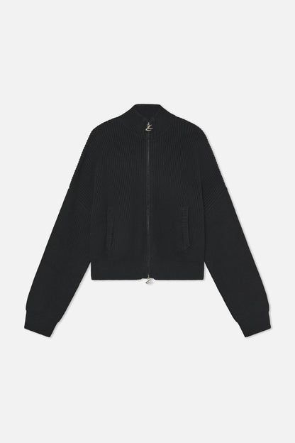 Delore Black Knit Zipper