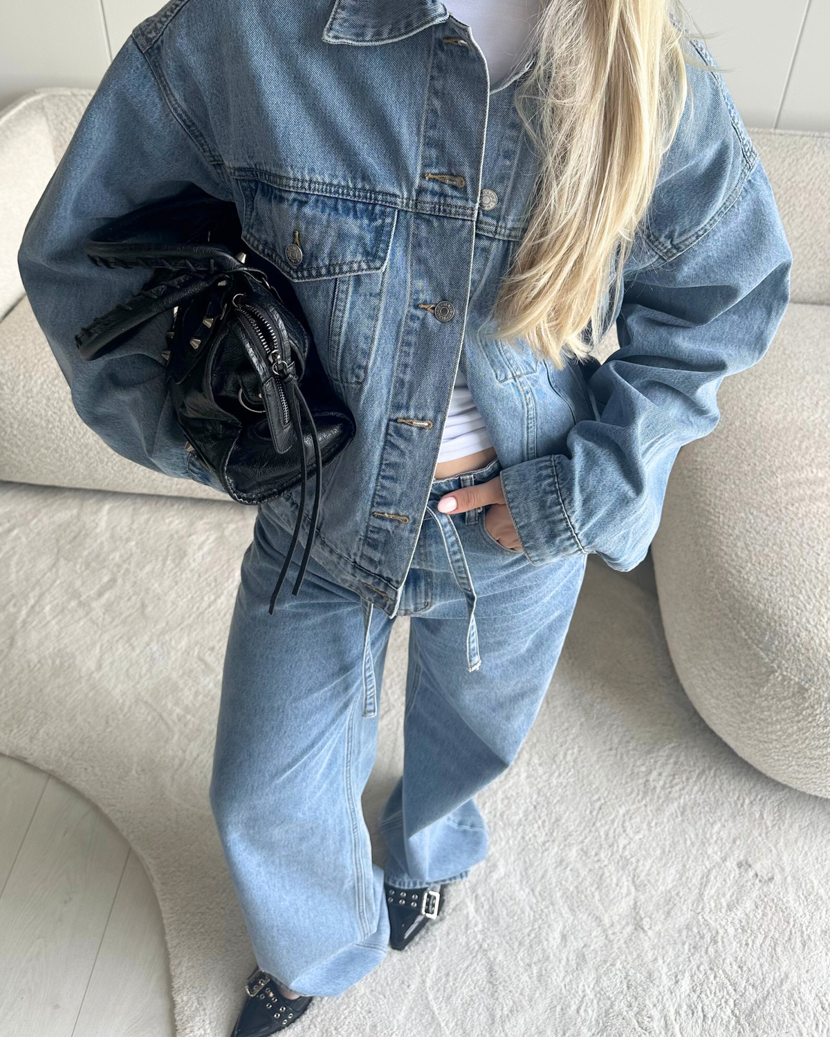 Oversized denim jacket classic blue (tall)