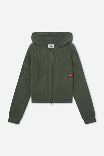 Flag Green Knit Zipper