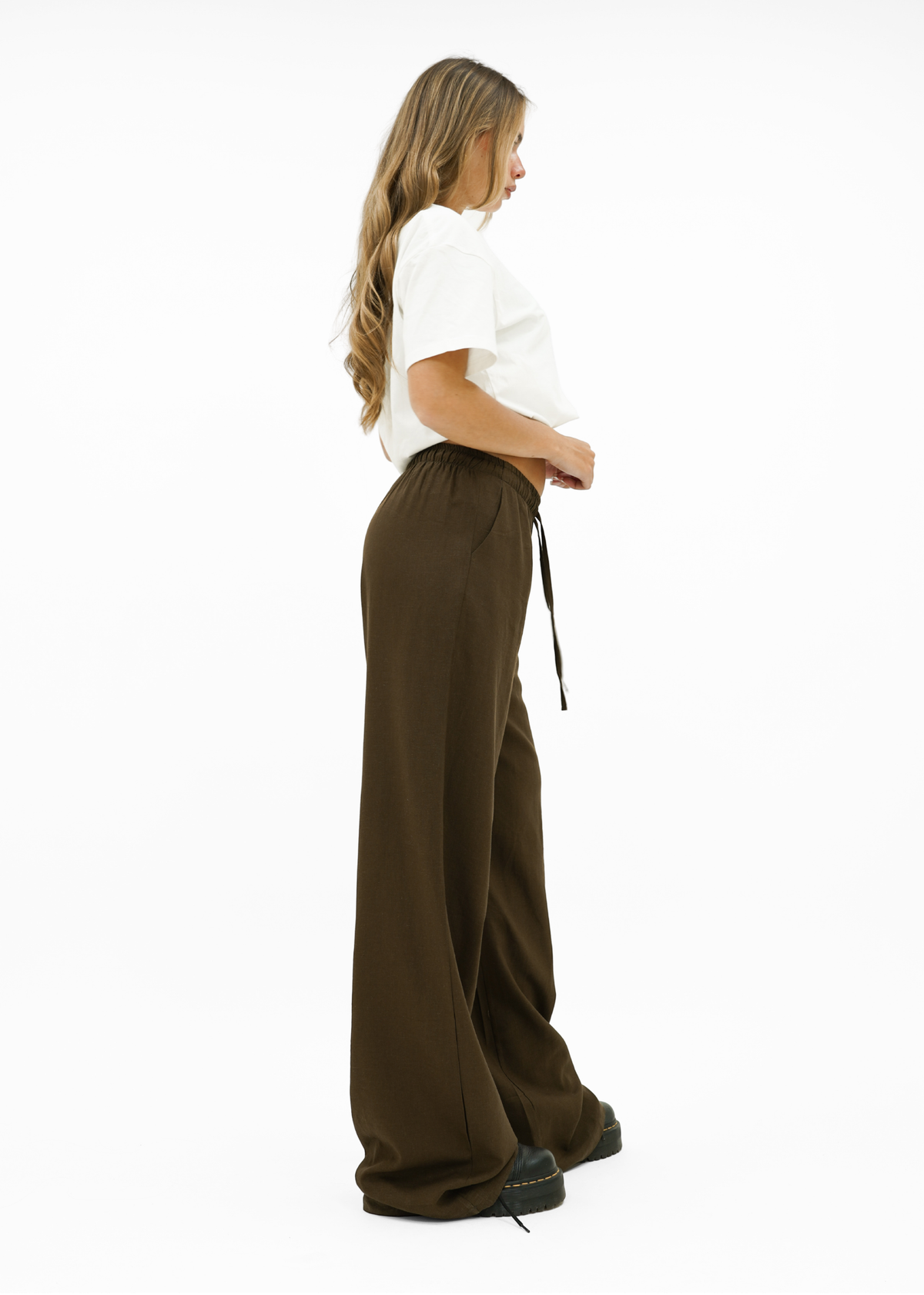 Linnen pants (tall) brown