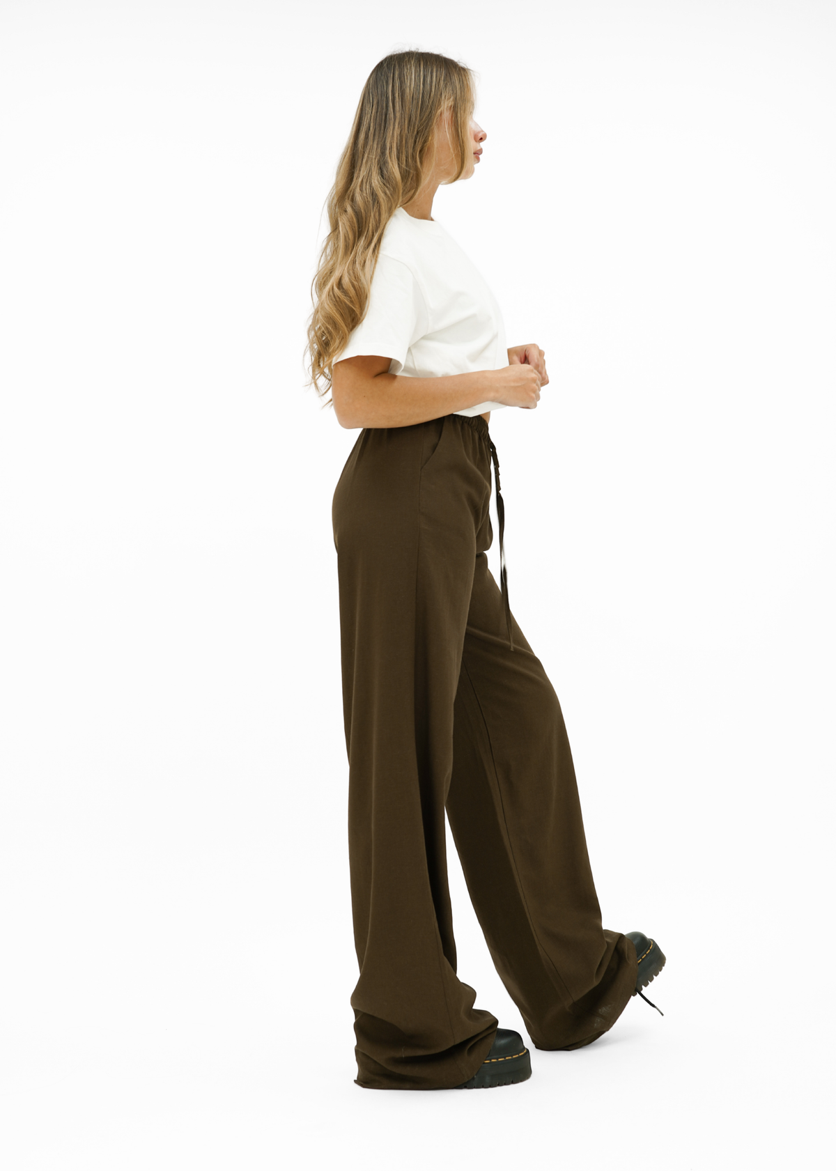 Linnen pants (tall) brown