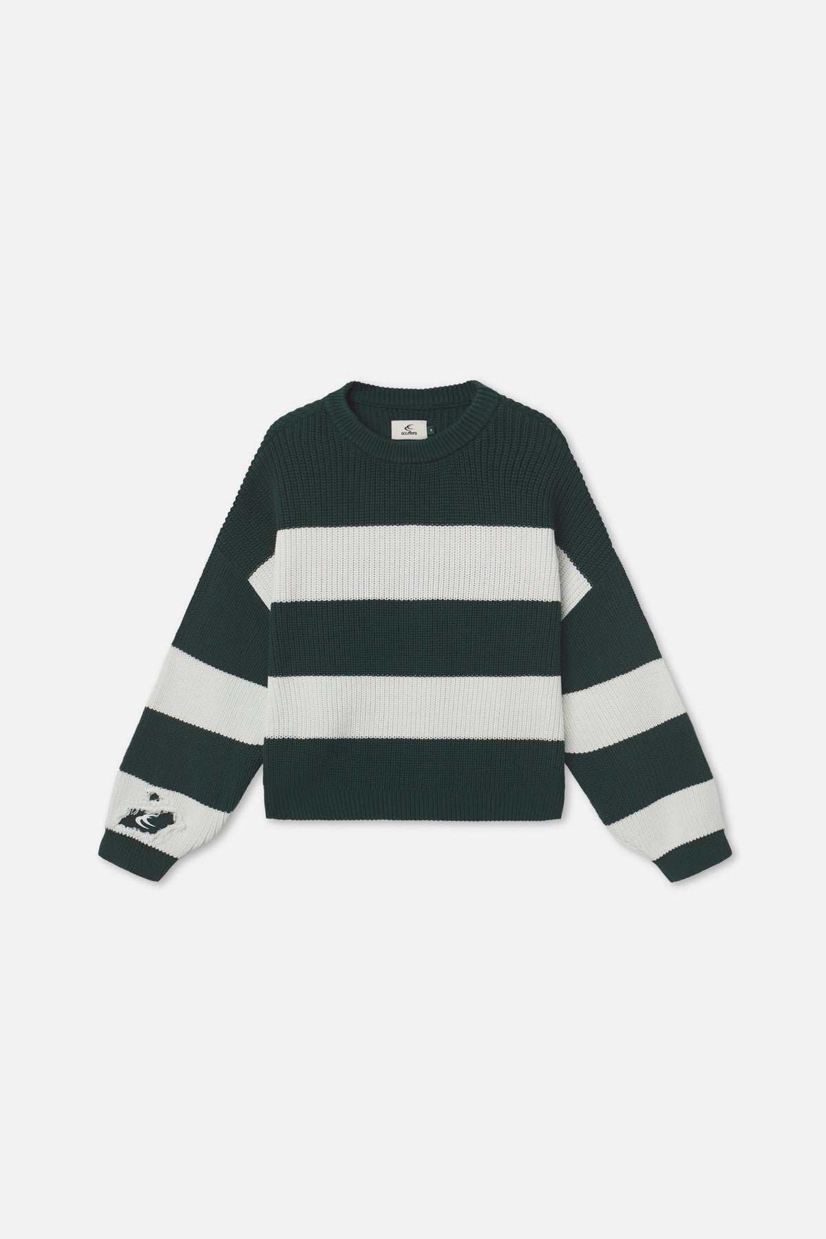 Hole Green &amp; White Knit