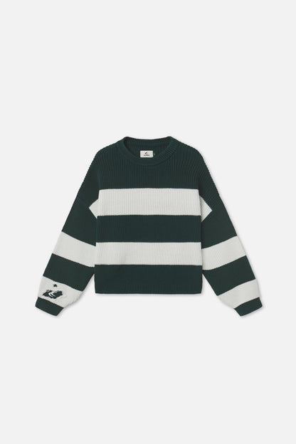 Hole Green &amp; White Knit