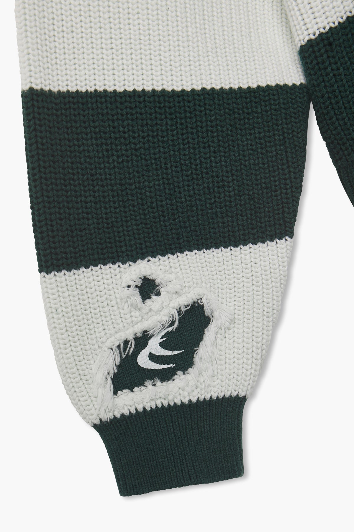 Hole Green &amp; White Knit