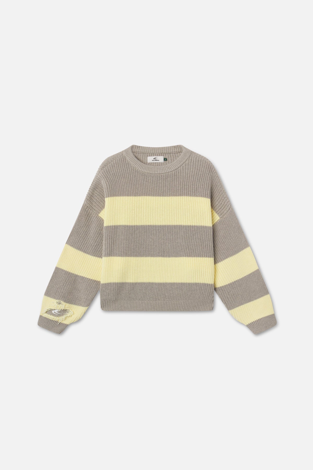 Hole Yellow &amp; Grey Knit