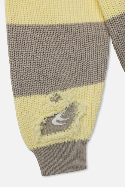 Hole Yellow &amp; Grey Knit