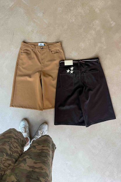 Braided Camel Jumbo Shorts