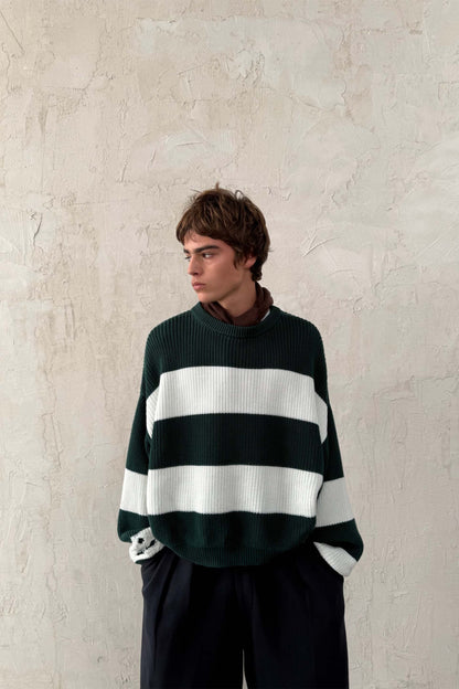 Hole Green &amp; White Knit