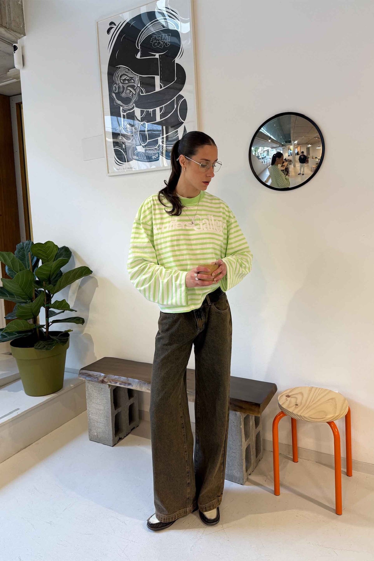 Curator Green &amp; White Longsleeve