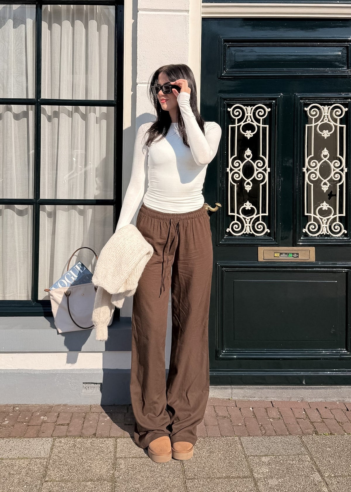 Linnen pants (tall) brown