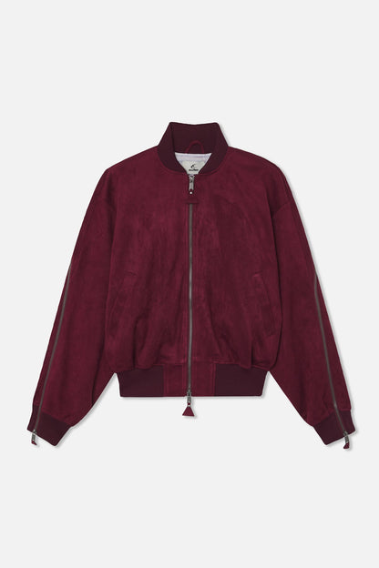 Lisbon Burgundy Bomber Jacket