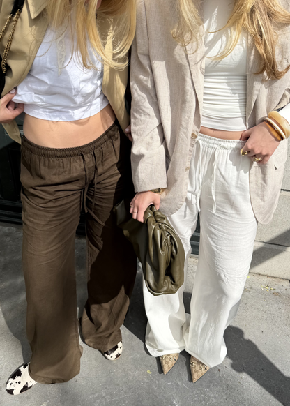 Low waist linnen pants (tall) white