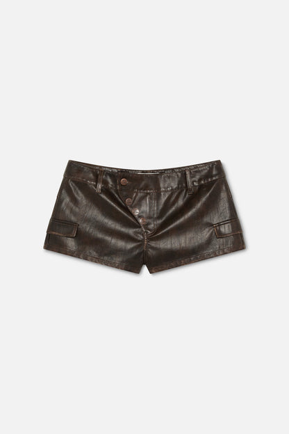 Meriem Brown Mini Shorts