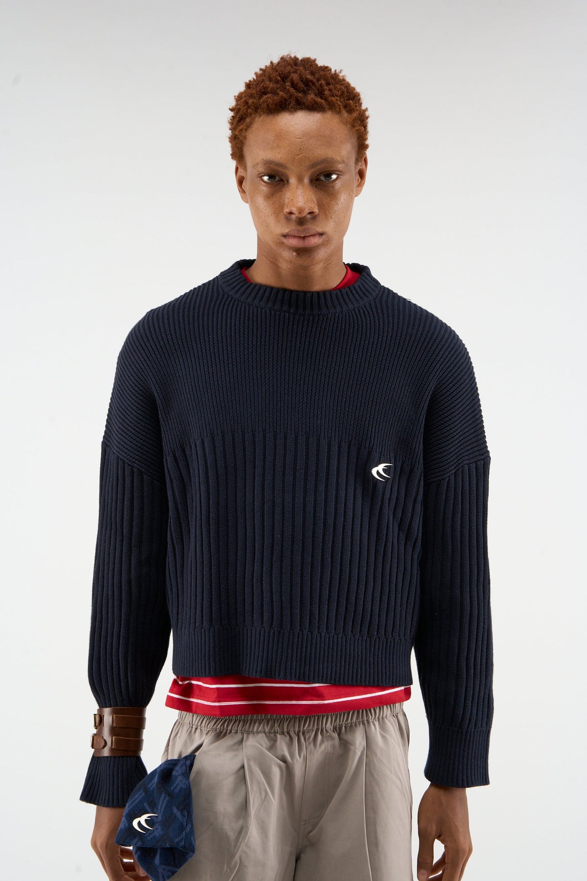 Pin Navy Knit