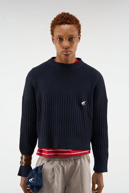 Pin Navy Knit