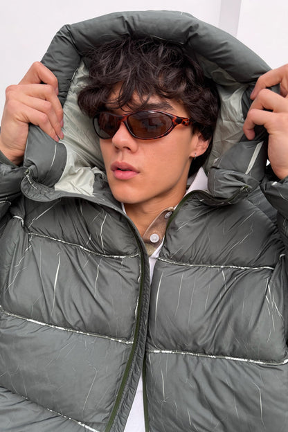 Marble Green Puffer Jacket