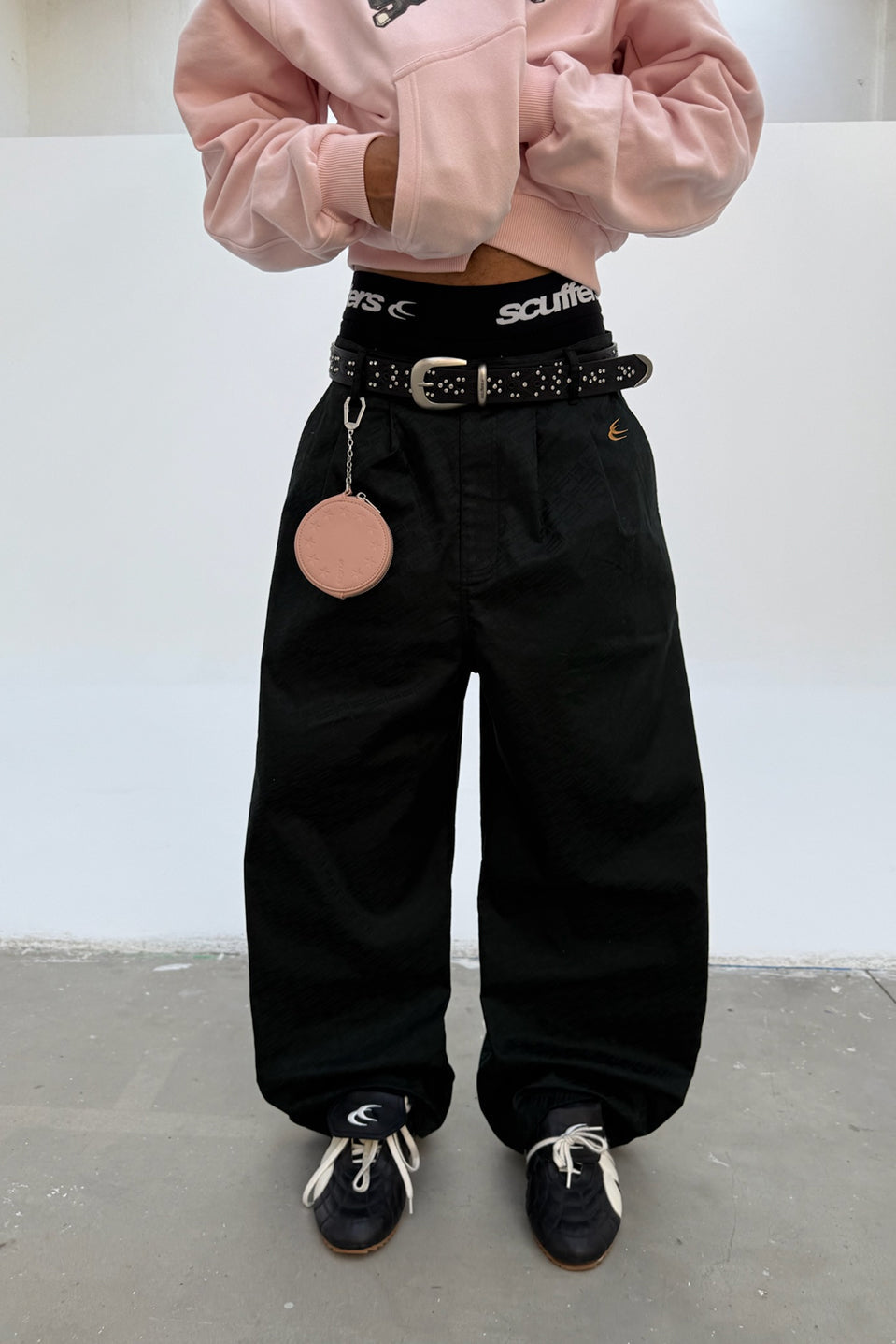 Monogram Shell Black Pants