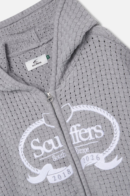 South Europe Light Grey Knit Zipper