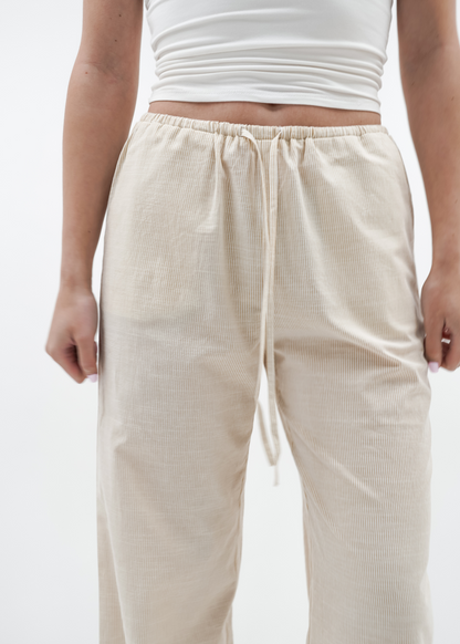 Striped pants (tall) crème