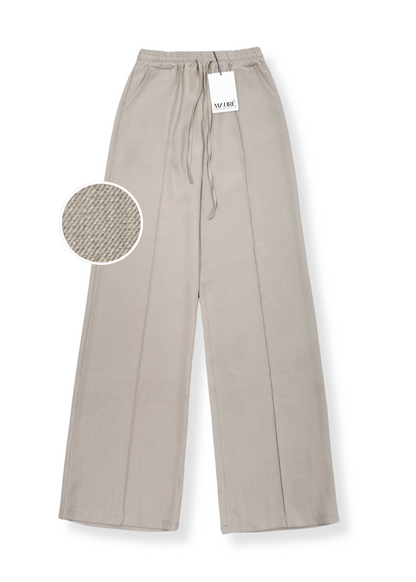 Flowy pants met pressfold (tall) taupe