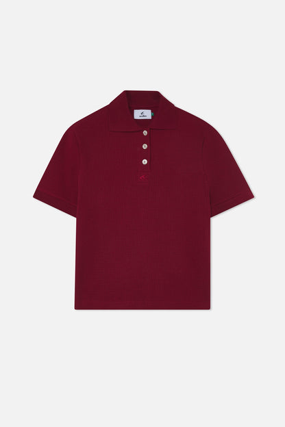 Waffle Burgundy Polo