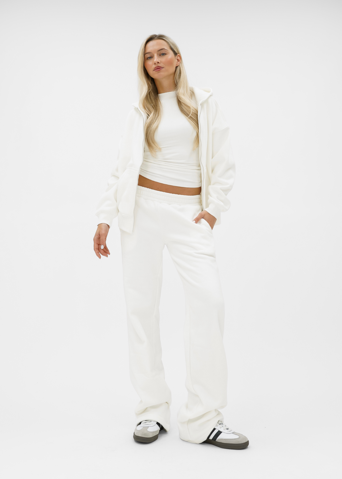 Basic zip hoodie white (tall)