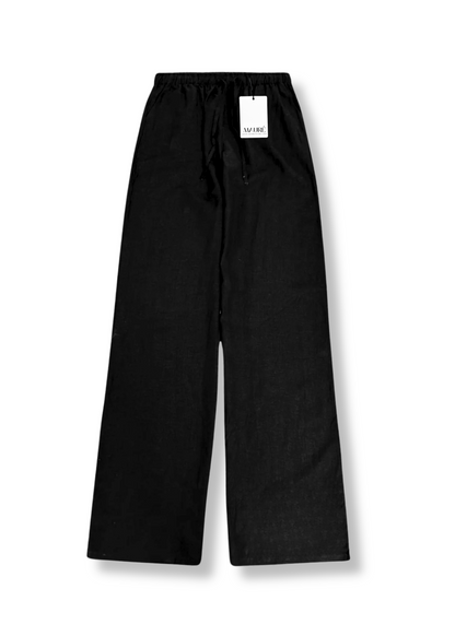 Low waist linnen pants (tall) black