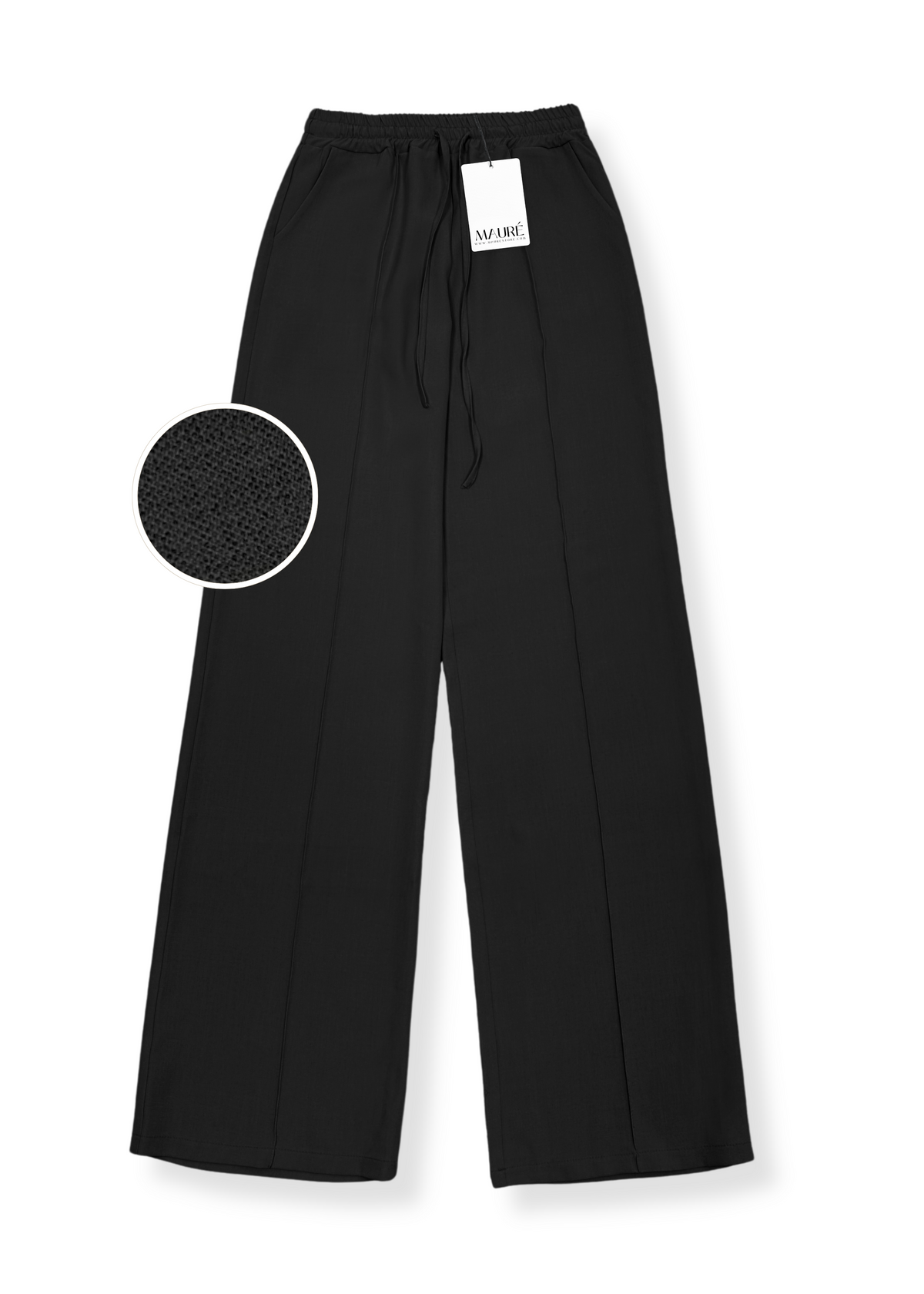 Flowy pants met pressfold (tall) black