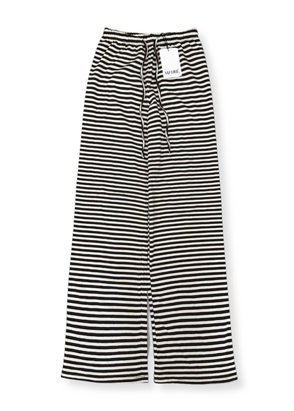 Soft striped pants crème/chocolate brown (tall)