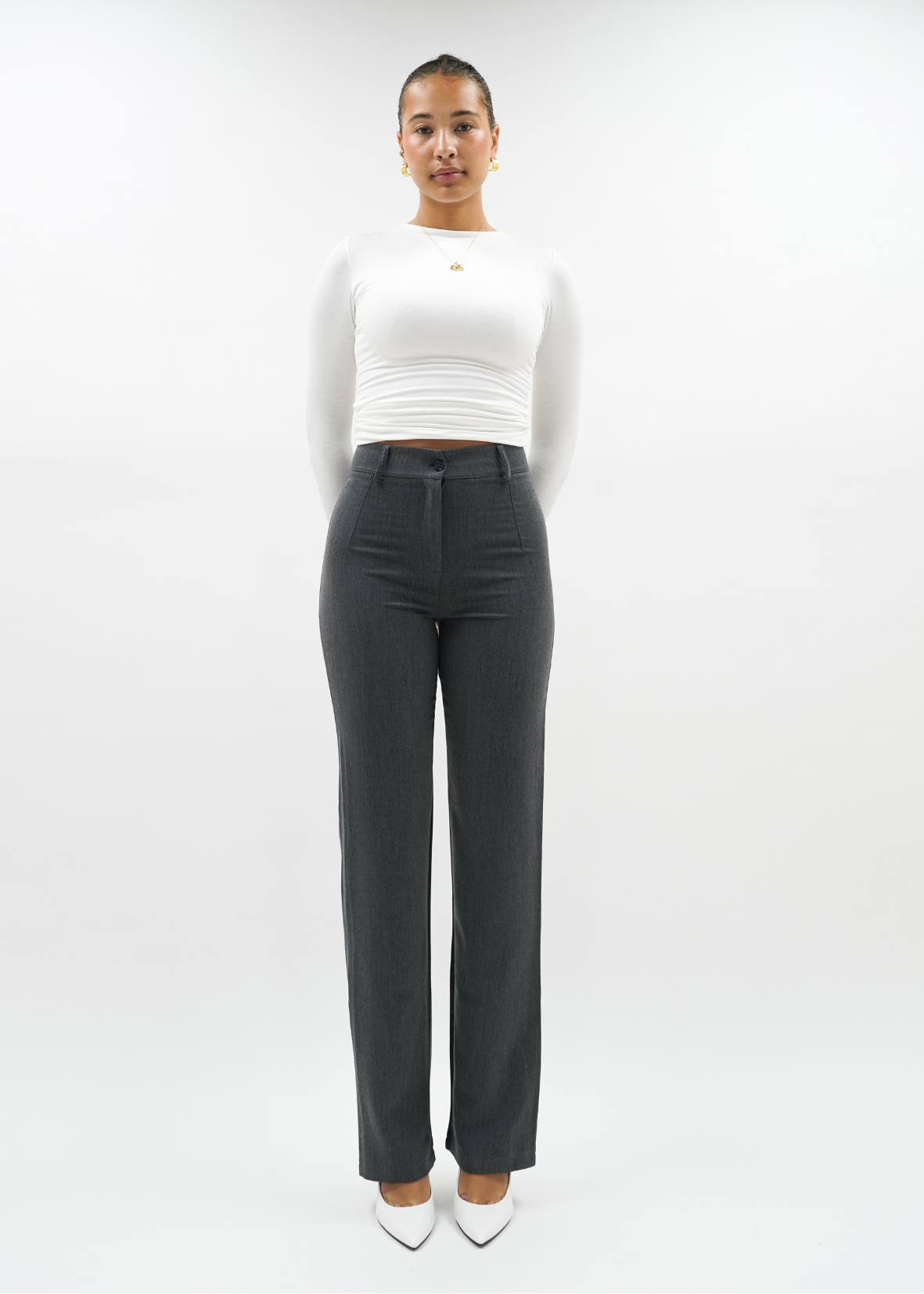 Straight leg pants classic dark washed grey (tall)